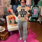 Grey Leopard Barrel Jeans
