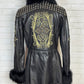 Pepi Black Leather Studs & Fur Jacket
