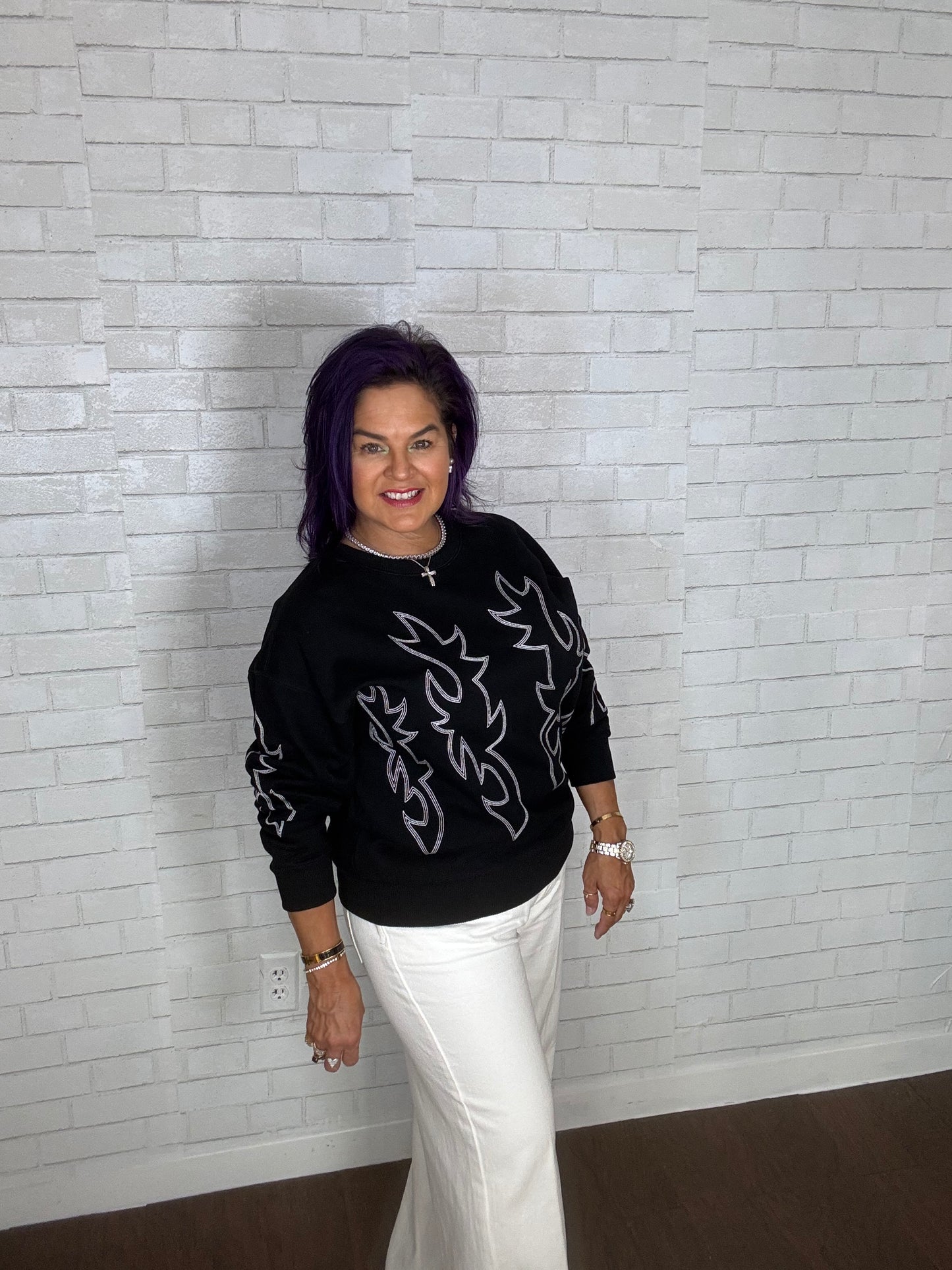 Western Boot Stitch Sweatshirt