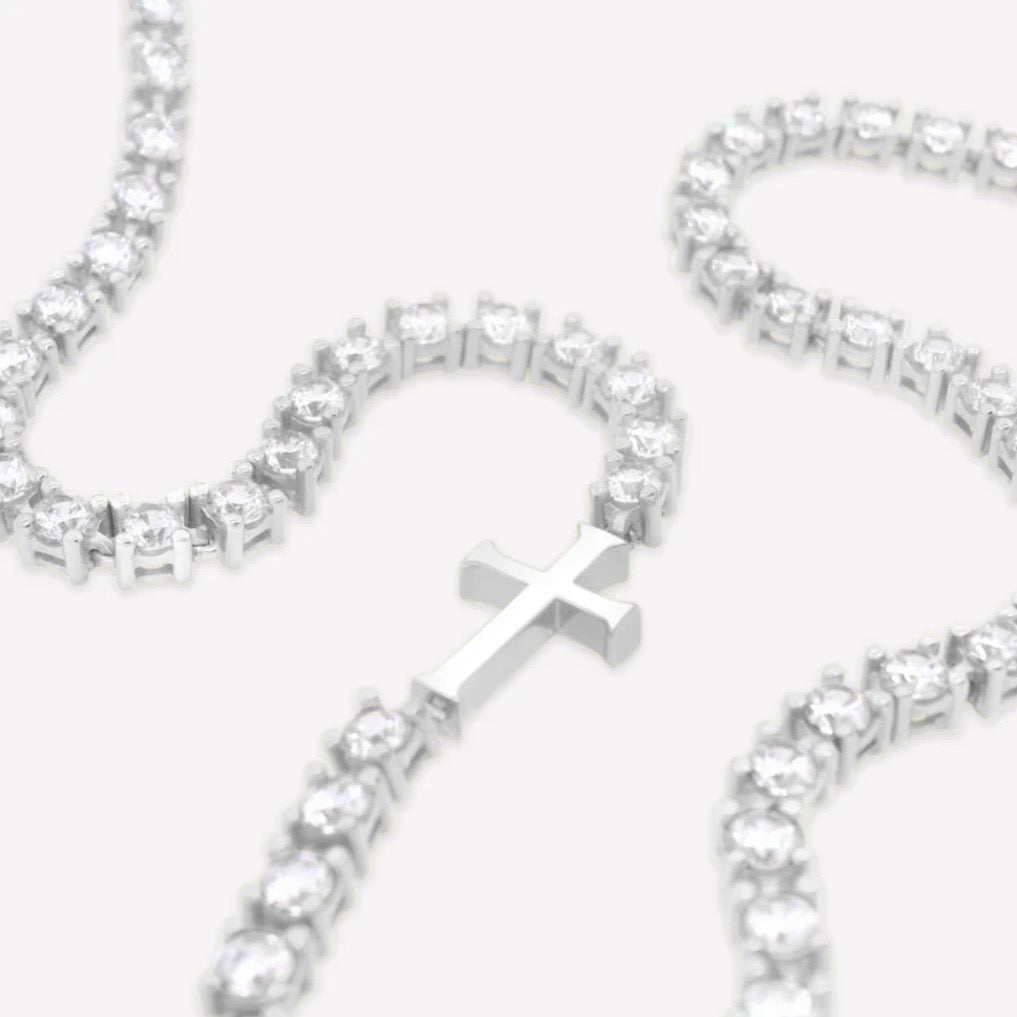 LUMINOUS CROSS TENNIS NECKLACE