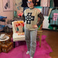 Grey Leopard Barrel Jeans
