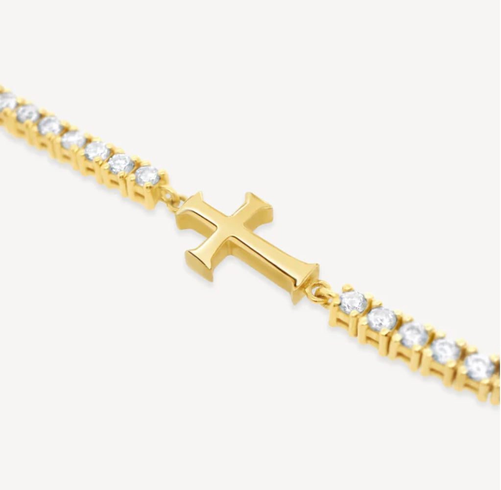 LUMINOUS CROSS TENNIS BRACELET