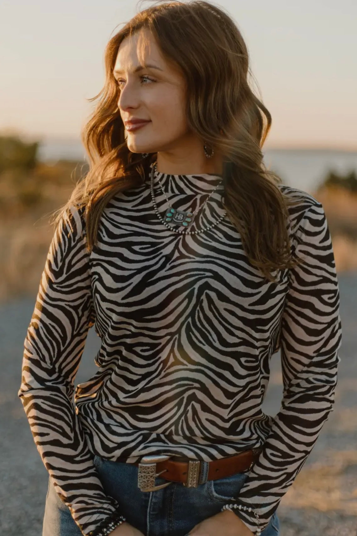 Cowgirl Safari Mesh Top