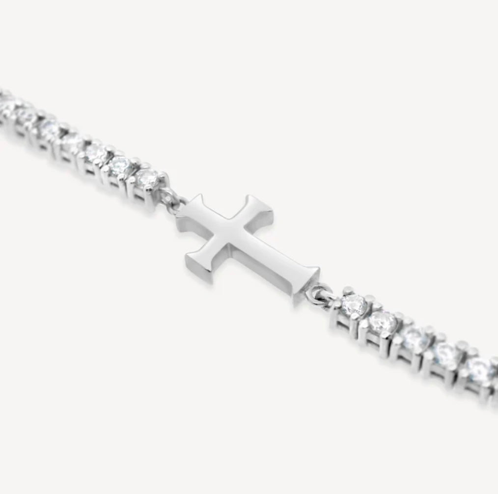 LUMINOUS CROSS TENNIS BRACELET