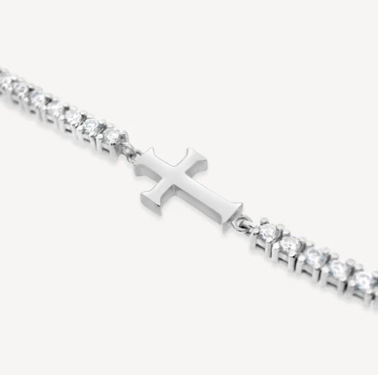 LUMINOUS CROSS TENNIS BRACELET