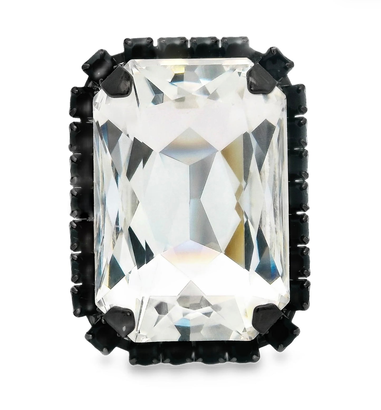 Mini Soleil Ring w/trim in Gunmetal/Clear Crystal
