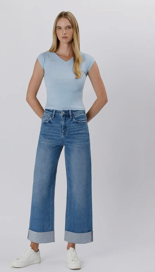 Super High Rise Double Cuffed Jeans