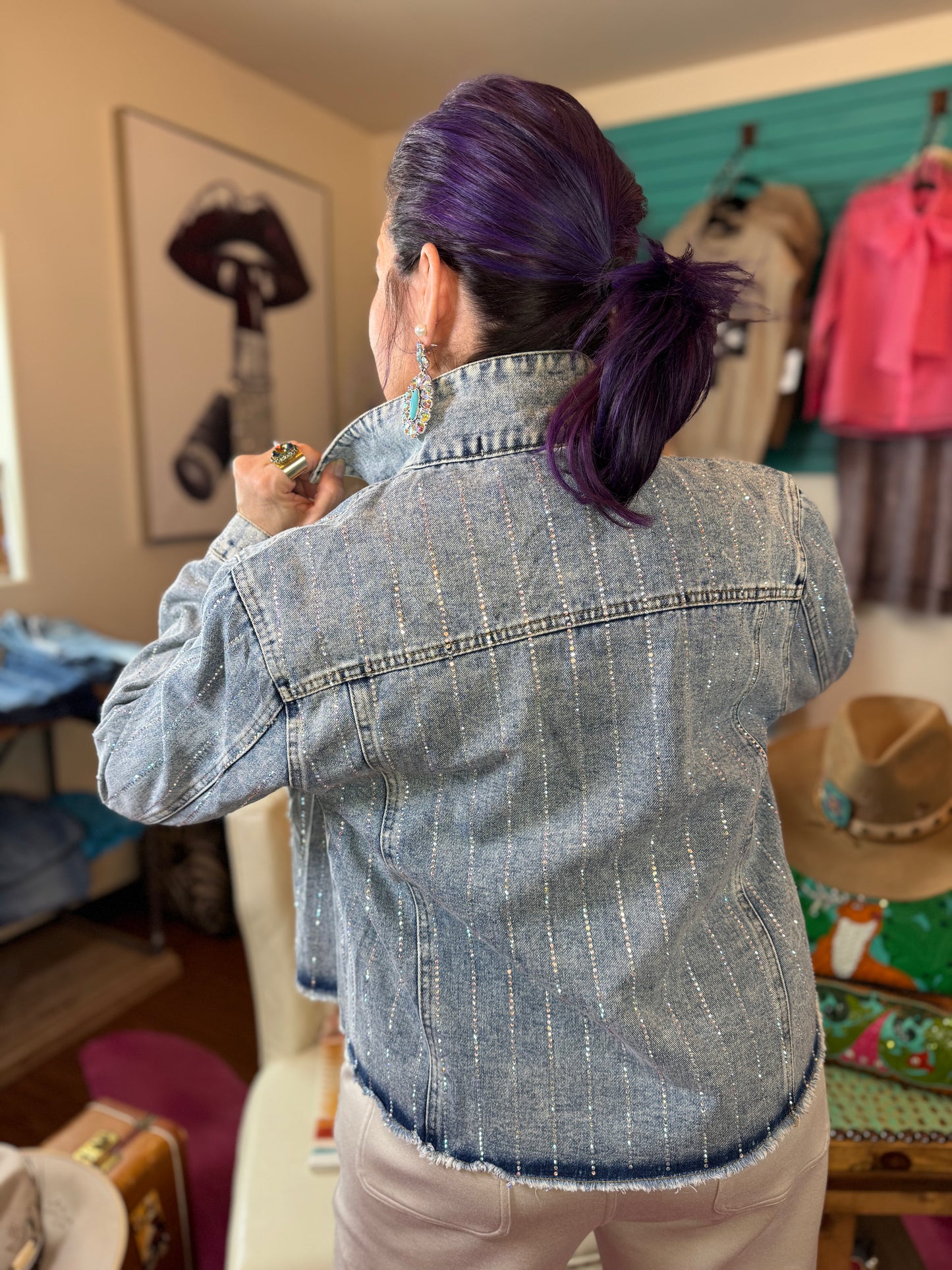 Denim Jacket w/ Hotfix Details