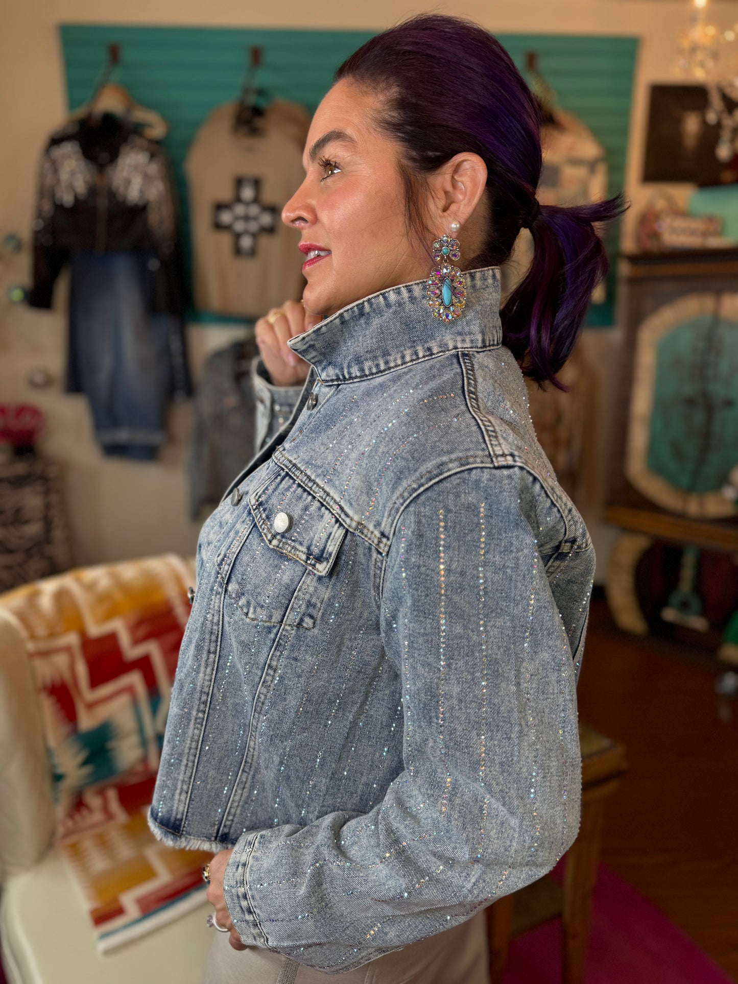 Denim Jacket w/ Hotfix Details
