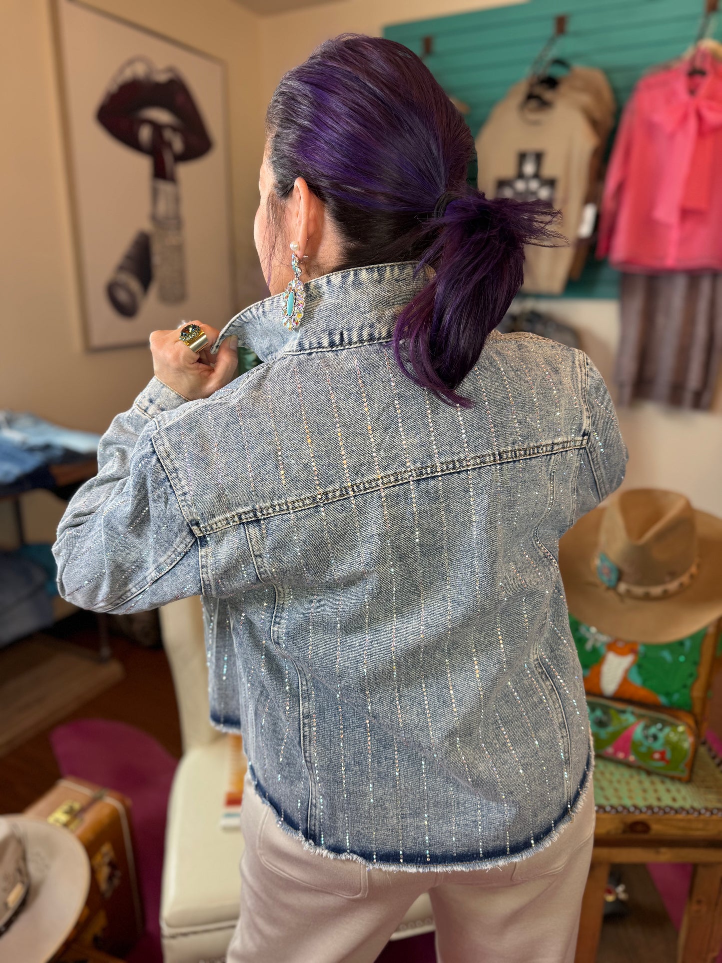 Denim Jacket w/ Hotfix Details