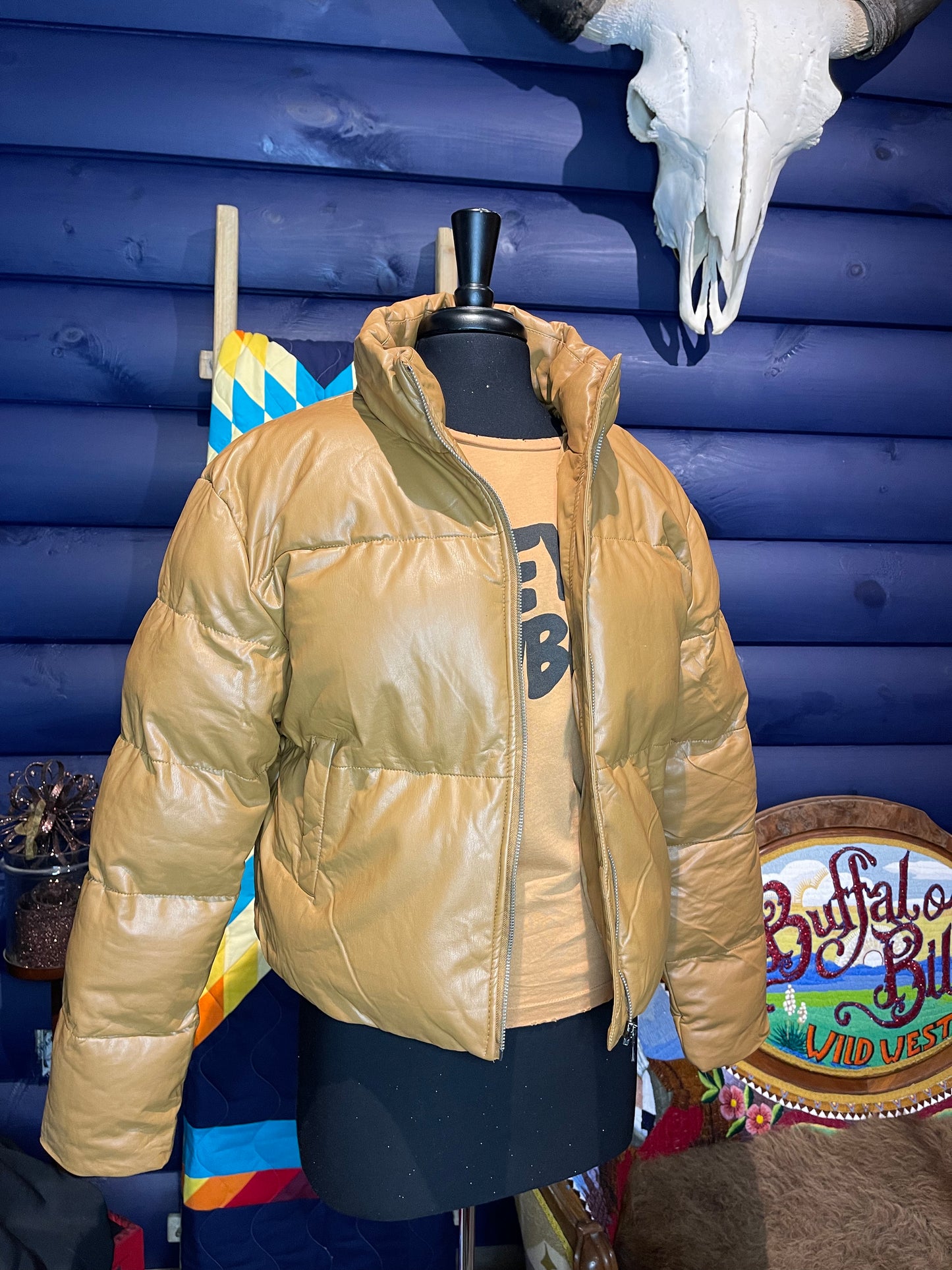 Cold Days Leather Puffer Jacket
