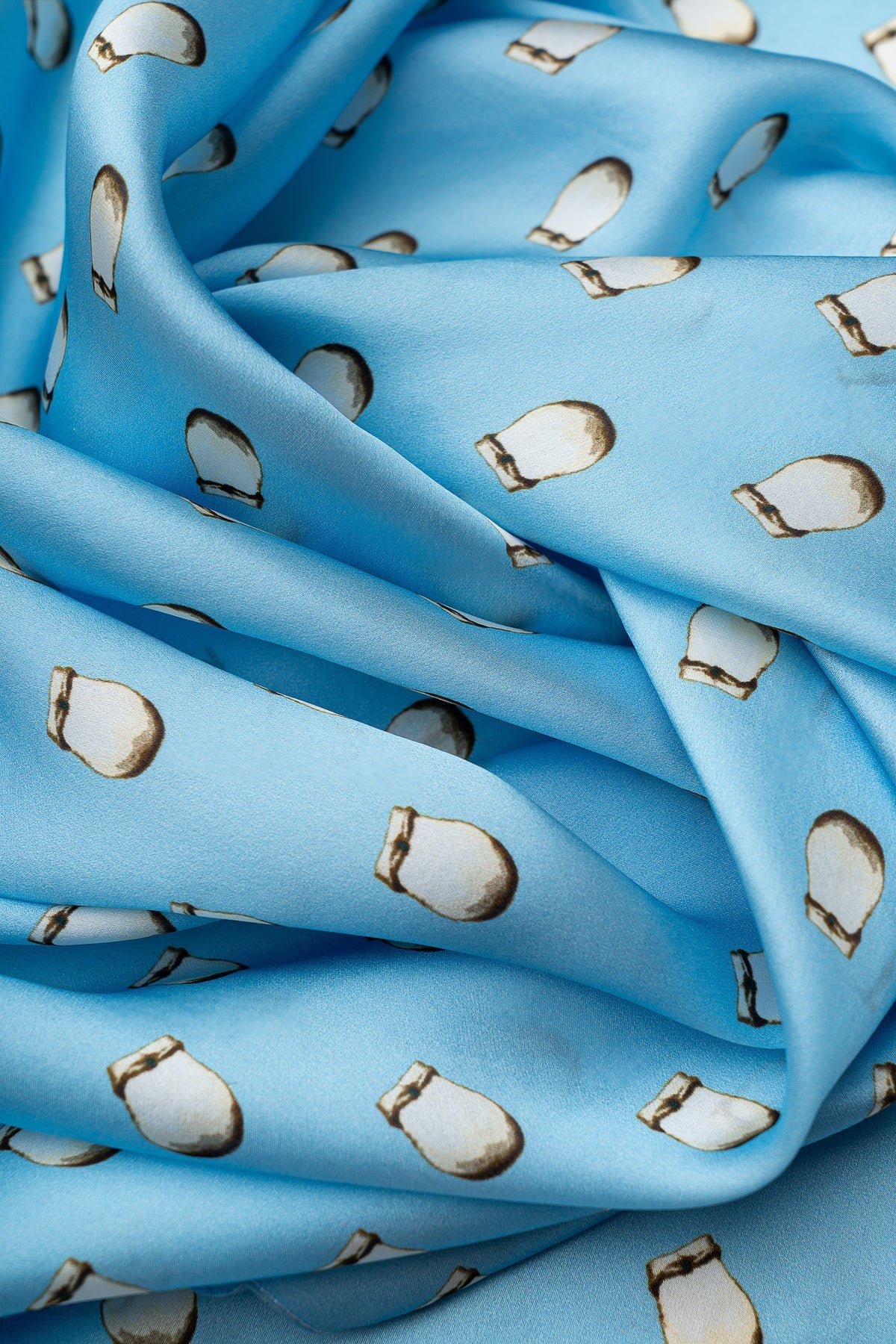Elk Ivory Silk Scarf - Sky Blue