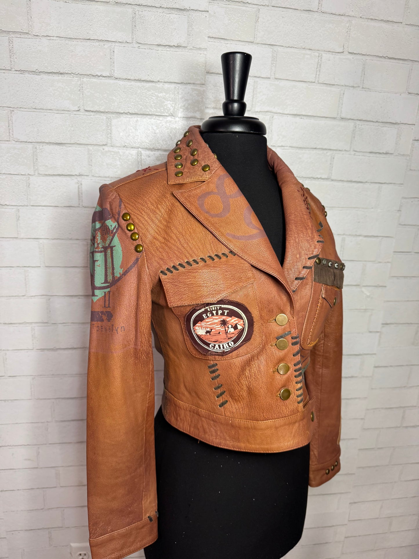 Brown Leather Double D Jacket