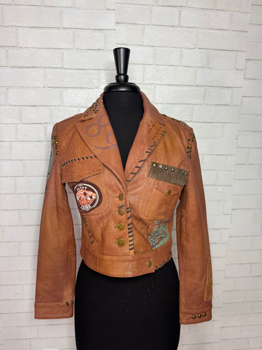 Brown Leather Double D Jacket