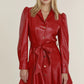 Faux Leather Belted Dress or Jacket
