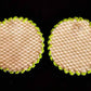 Neon Beaded Earrings With Turtle Center