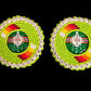 Neon Beaded Earrings With Turtle Center