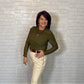 Noemie Power Mesh Double Layer Draped Long Sleeve Top