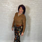Noemie Power Mesh Double Layer Draped Long Sleeve Top