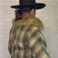 Faux Fur Plaid Crop Jacket