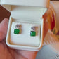 CZ Diamond & Emerald Earrings