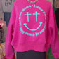 Luke 24:6 Nail Smiley Crop Sweatshirt