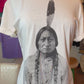 Black & White Sitting Bull Graphic Tee W/Stones