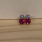 Beautiful Goldtone Ruby Set (Necklace, Bracelet & Earrings)