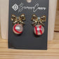 Baseball Pearl Earrings w/Bow