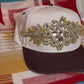 Clear Crystal Cap with Brown Brim