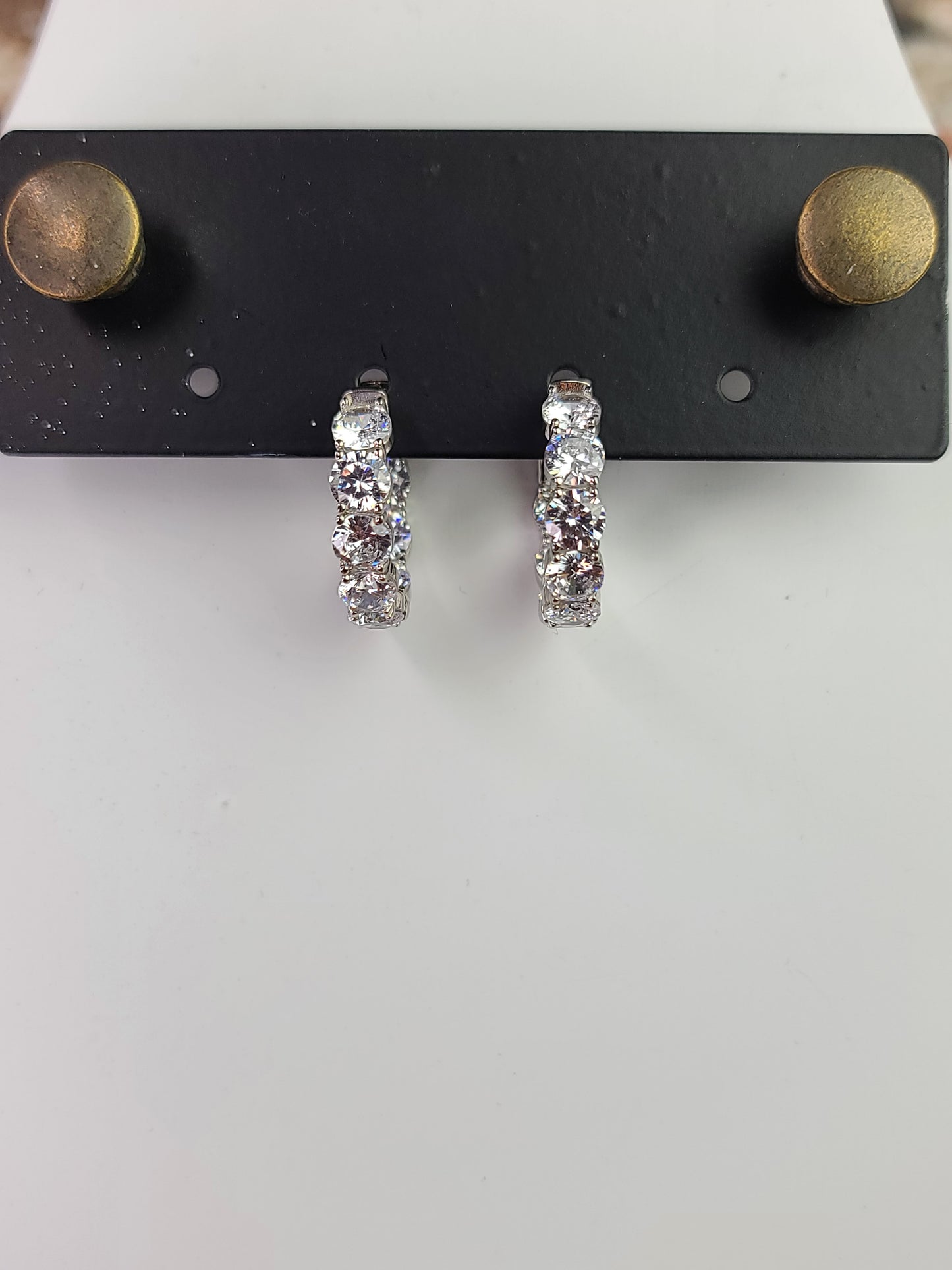 Small Round CZ Diamond Hoop Earrings