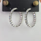 Large Oval CZ Diamond Hoop Earrings
