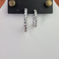 Medium Oval CZ Diamond Hoop Earrings