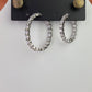 Medium Oval CZ Diamond Hoop Earrings