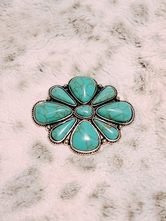 Extra Large Turquoise Cluster Pin