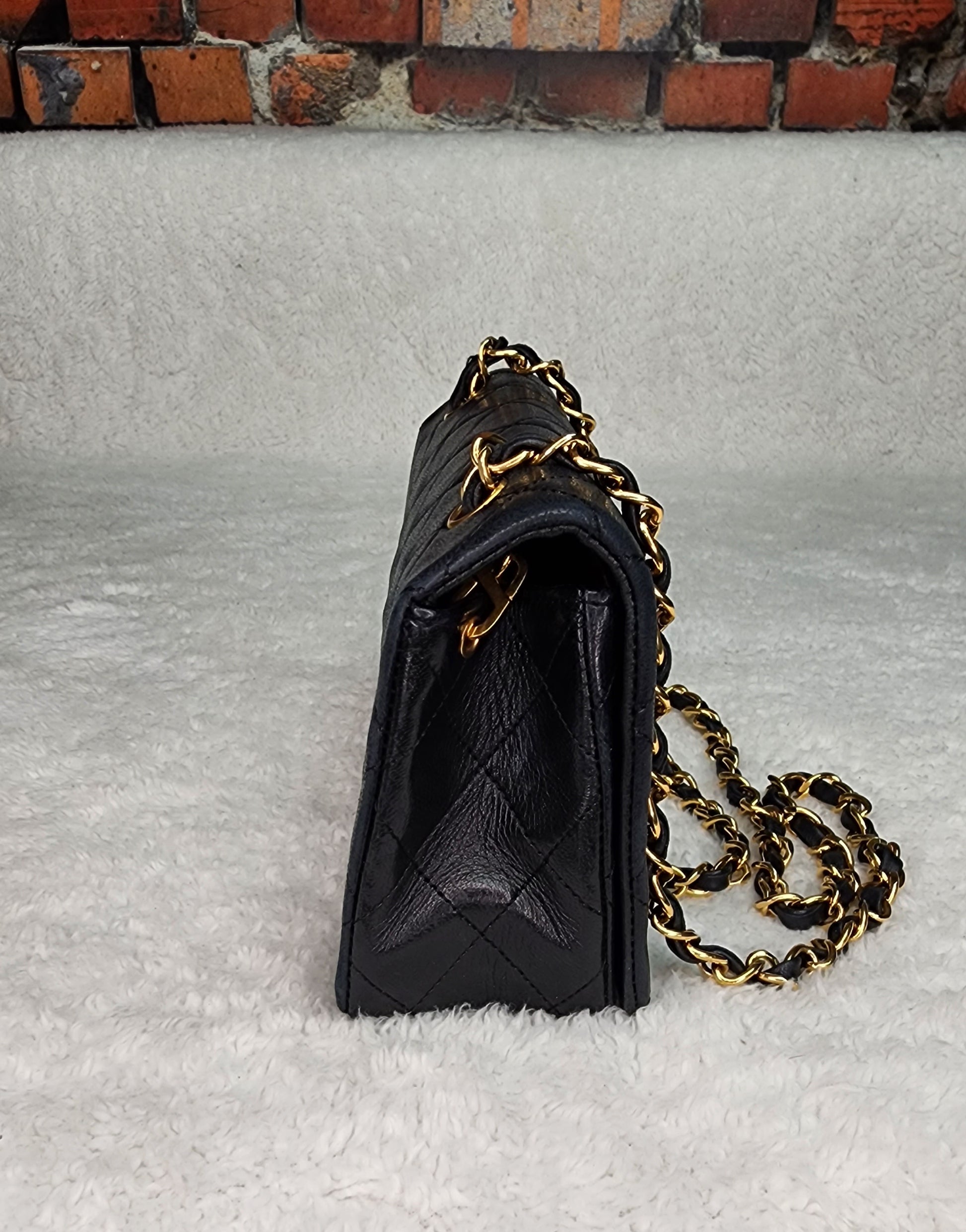 Chanel Chevron Flap Bag in Black