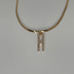 Rhinestone Initial on Snake Chain Necklace (Variety)