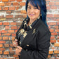 Gold Lame DB Blazer with Lizard Broach