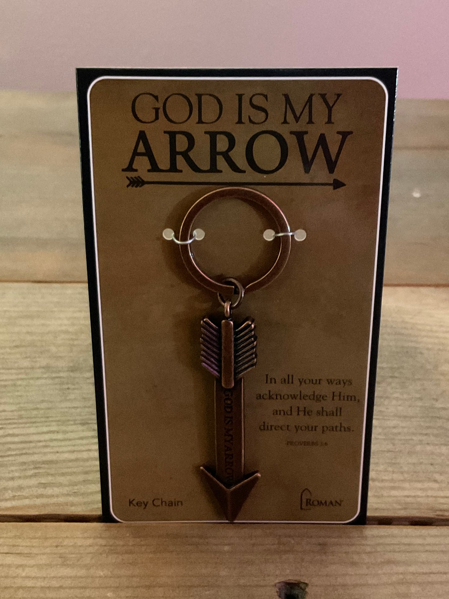 God Is My Arrow Keychain