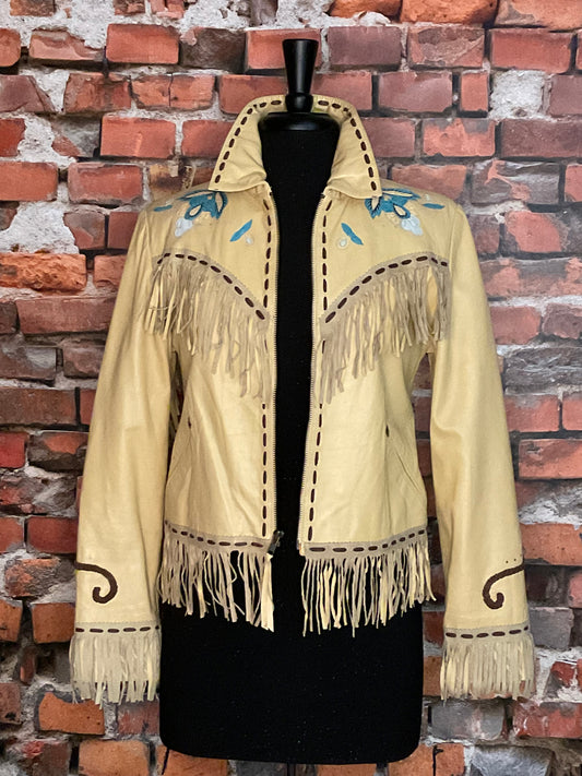 Fringed Leather Embroidered Jacket