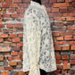 Rose Lace Blouse with Ruffled Collar and Sleeves