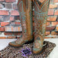 Victoria Spiked Cognac Boots