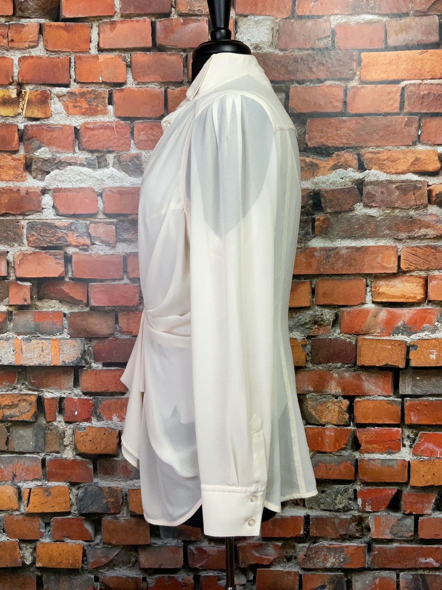 Sheer Flowing Blouse with Unique Design