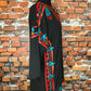 Sheer Black Tunic with Bold Colored Embroidery