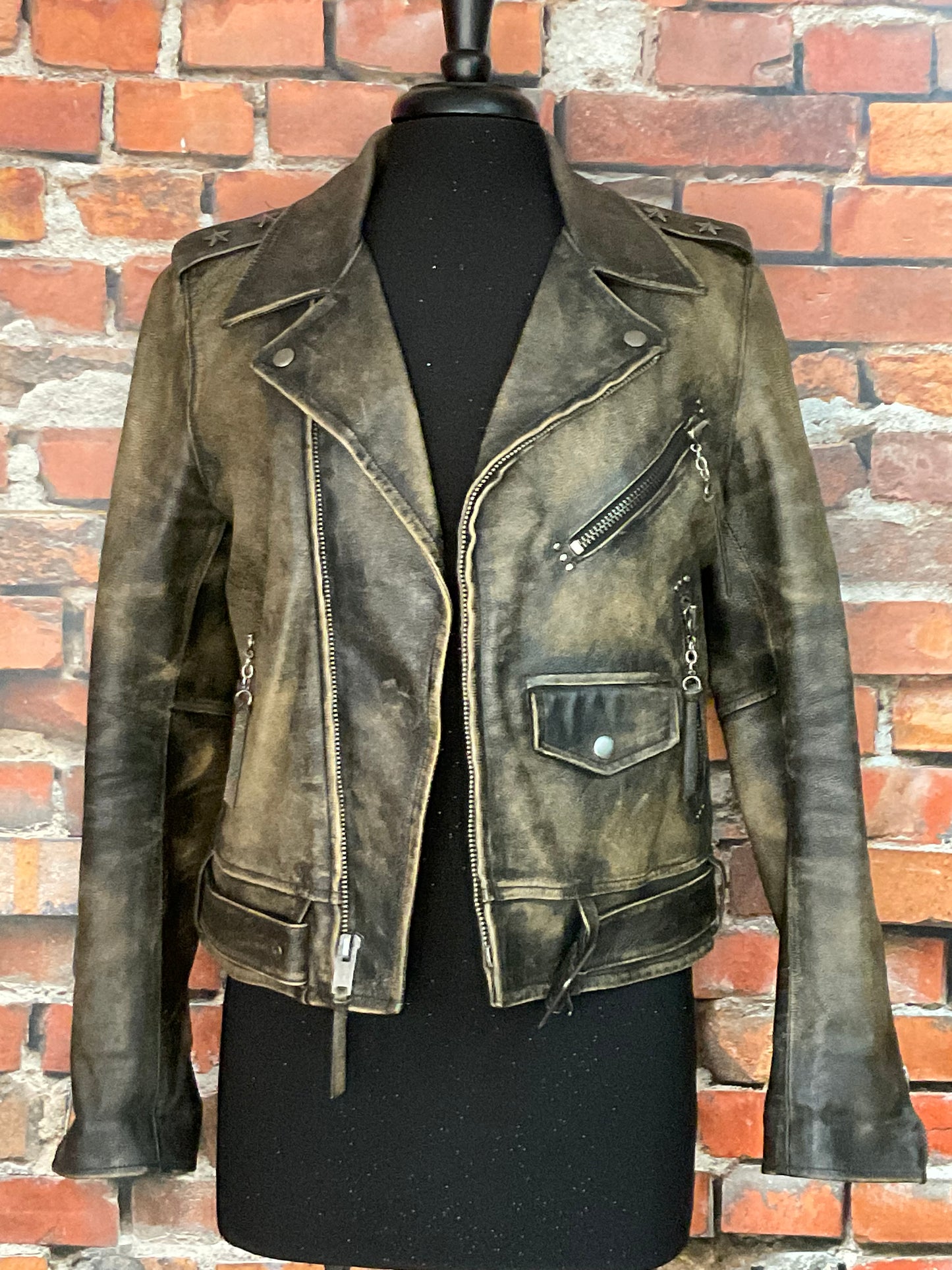 Aged Look Leather Jacket