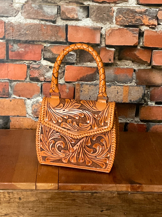 Leather Tooled Handbag