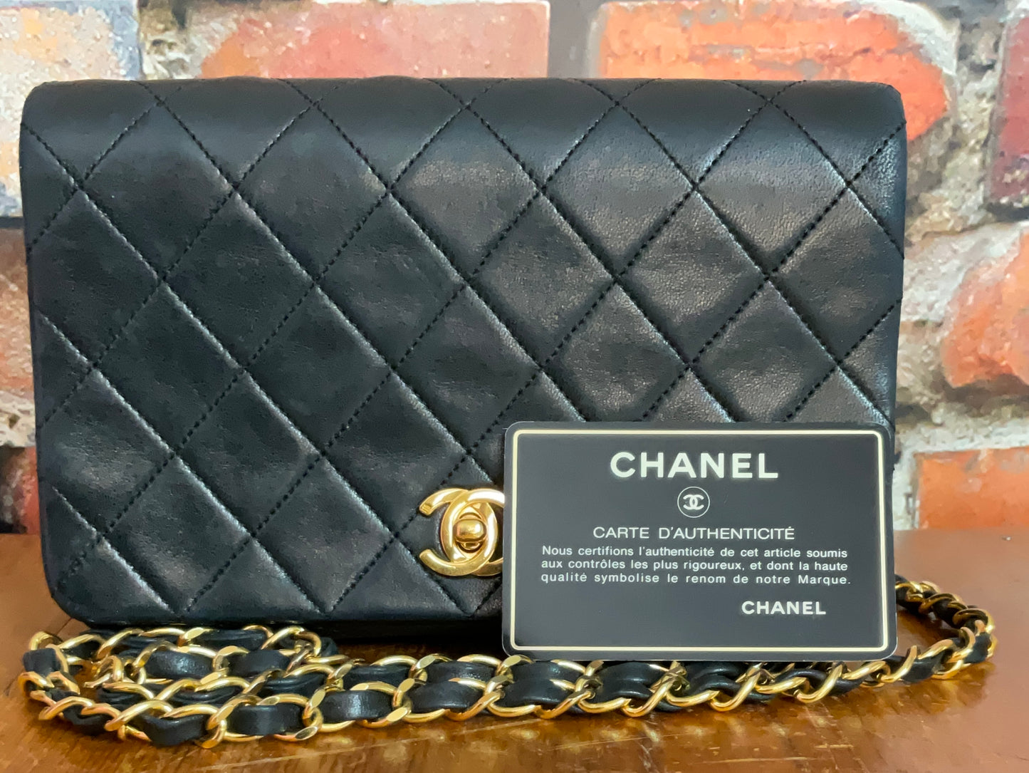 Pre-Loved Chanel Lambskin Quilted Small Single Flap Bag Black