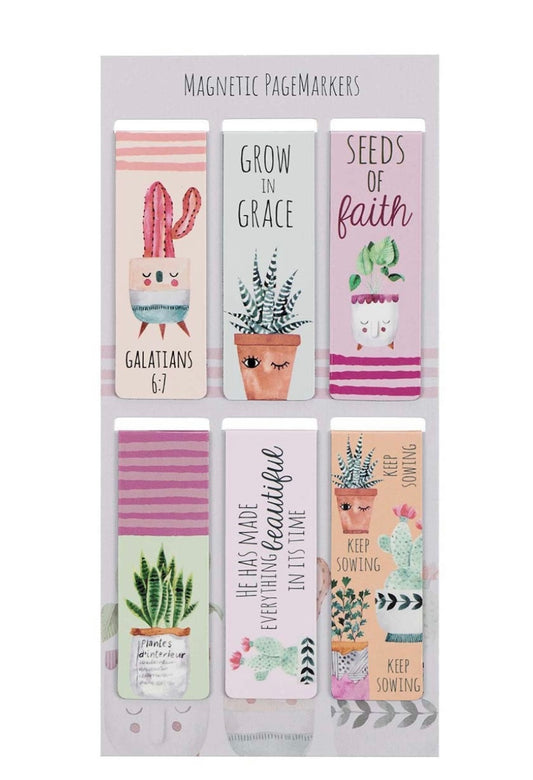 Grow in Grace Magnetic Bookmark Set of 6