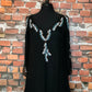 Beaded & Embroidered Feather Cold Shoulder Tunic