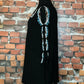 Beaded & Embroidered Feather Cold Shoulder Tunic